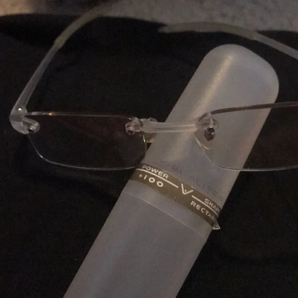 Eyeglass Readers +1.00 Clear Case Rectangle Frame with Case LIKE NEW